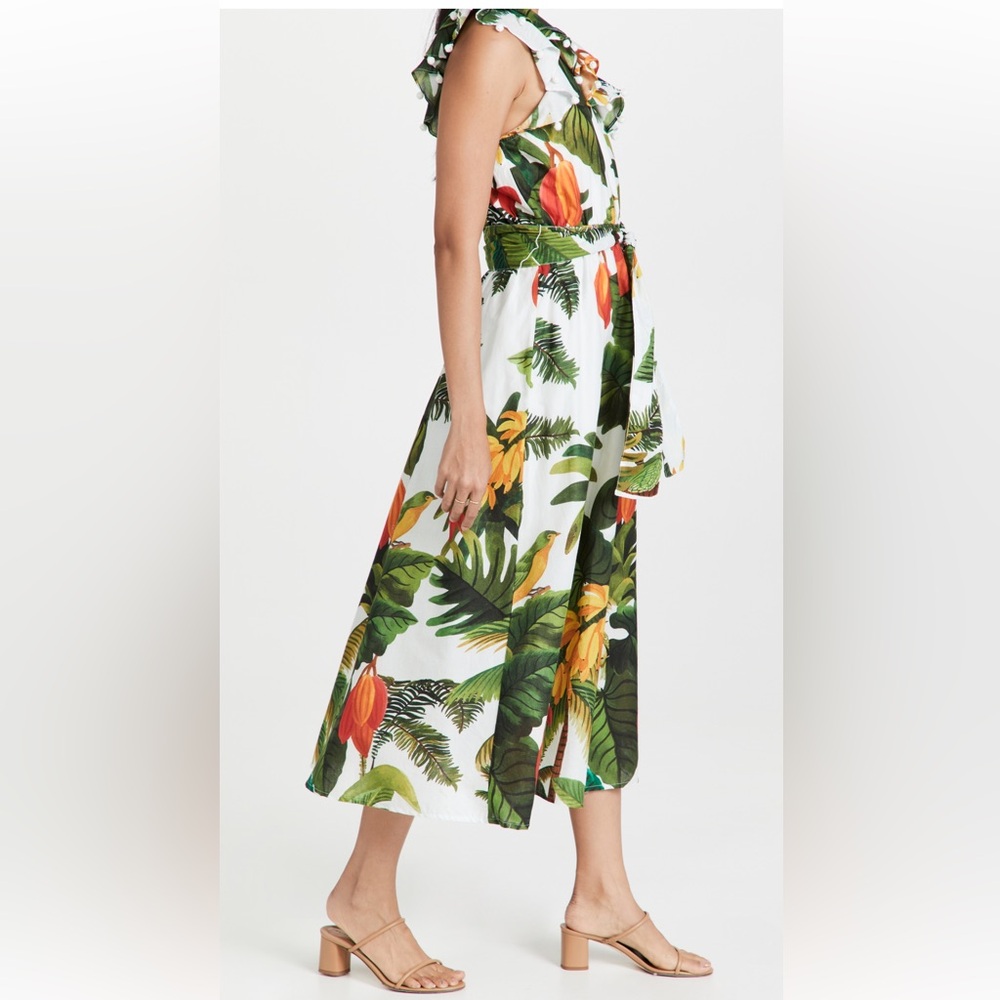 NWOT Farm Rio White Coco One Shoulder Dress